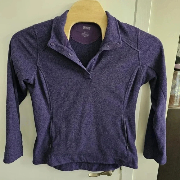 Duluth Trading Co Frost Lake Fleece Pullover Women's L Purple 1/4 Snap - Picture 1 of 5
